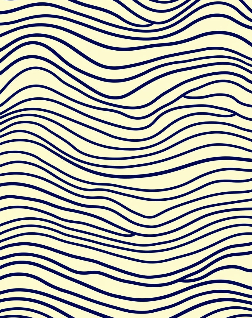 Navy Blue Wavy Lines Rug