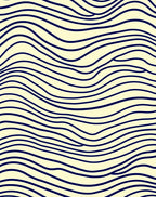 Navy Blue Wavy Lines Rug
