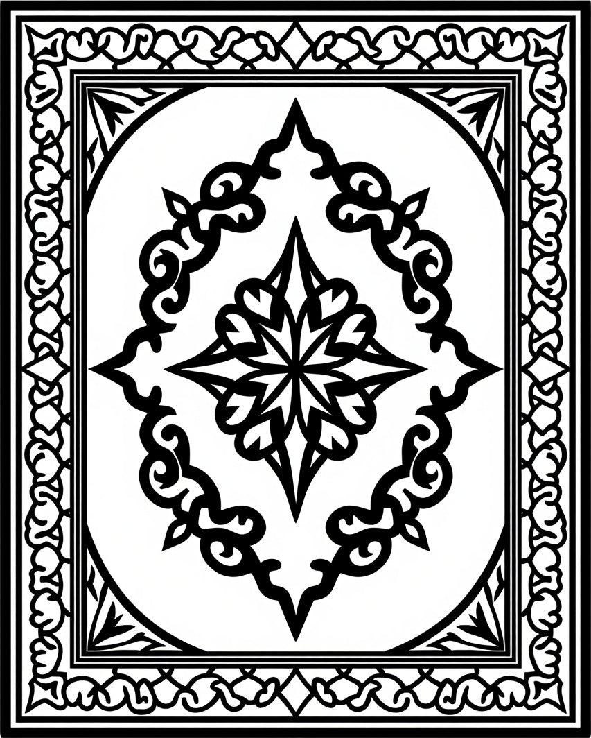 Classic Mandala Patterned Textile Design Rug