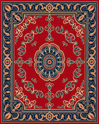 Red Floral Intricate Pattern Rug