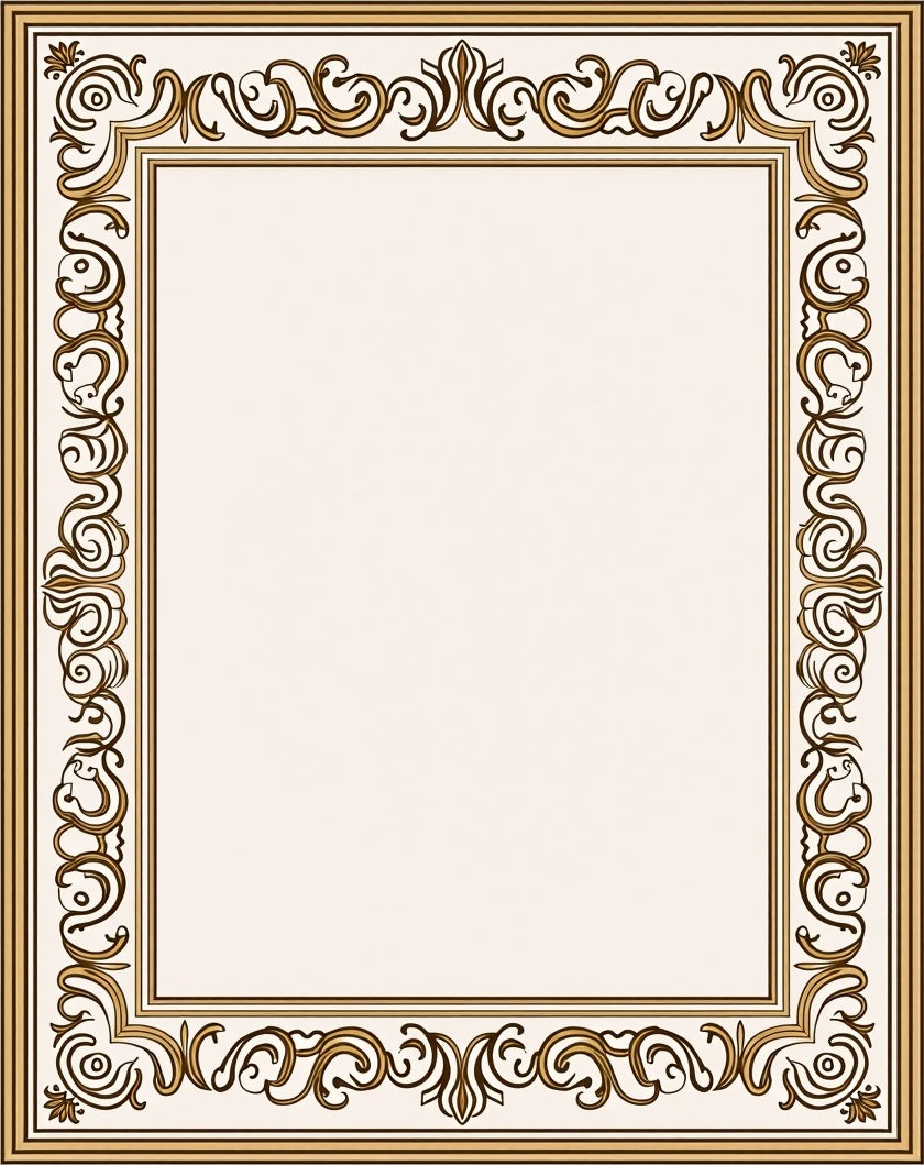 Elegant Scrollwork Ornament Pattern Rug