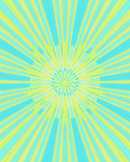 Radiant Sunburst Strips Area Rug