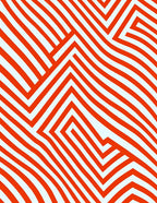 Abstract Orange Geometric Wave Pattern Rug