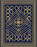 Ornate Blue Gold Geometric Medallion Rug
