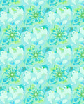 Aqua Teal Floral Abstract Render Rug