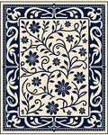 Classic Floral Vine Border Rug