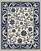 Classic Floral Vine Border Rug