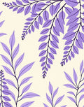 Purple Botanical Leaf Pattern Rug