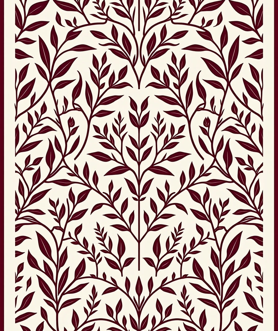 Vine Leaf Branch Pattern Rug