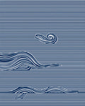Blue Waves Abstract Striped Design Rug