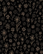 Delicate Floral Sketch Pattern Rug