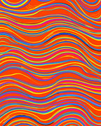 Vibrant Wavy Multi-Color Pattern Rug