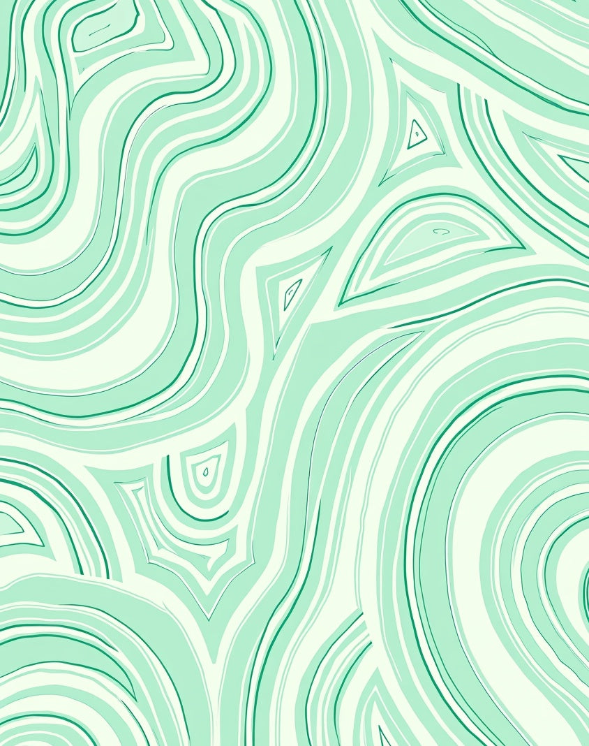 Aqua Swirls Organic Pattern Rug
