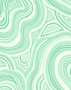 Aqua Swirls Organic Pattern Rug