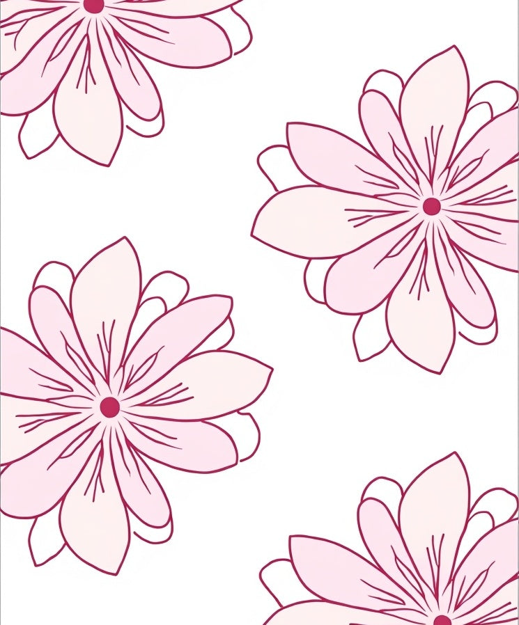 Delicate Pink Floral Pattern Rug