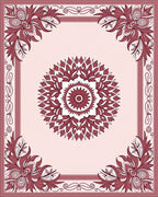 Elegant Scrollwork Floral Mandala Rug