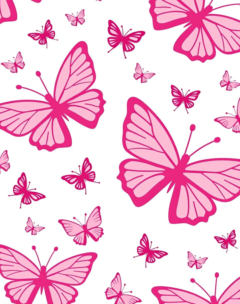 Pink Butterfly Pattern Design Rug