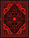 Bold Red Black Ornamental Design Rug
