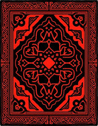 Bold Red Black Ornamental Design Rug