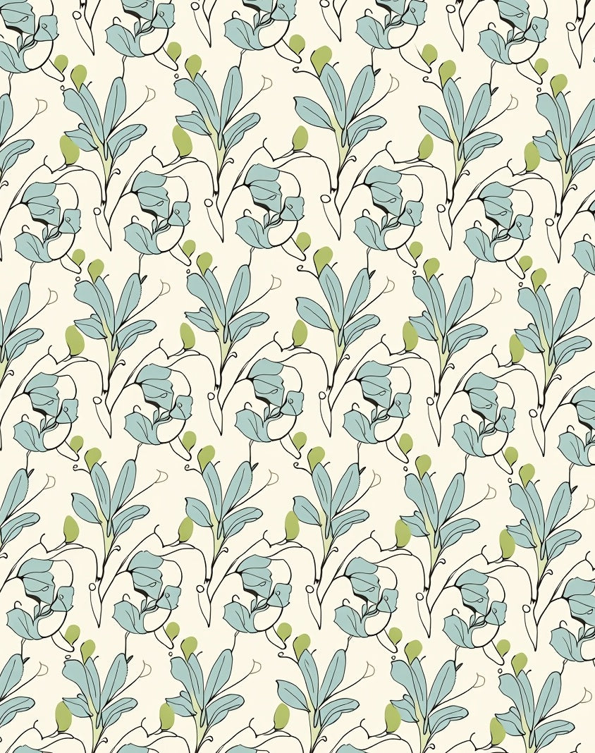 Delicate Floral Vine Pattern Design Rug