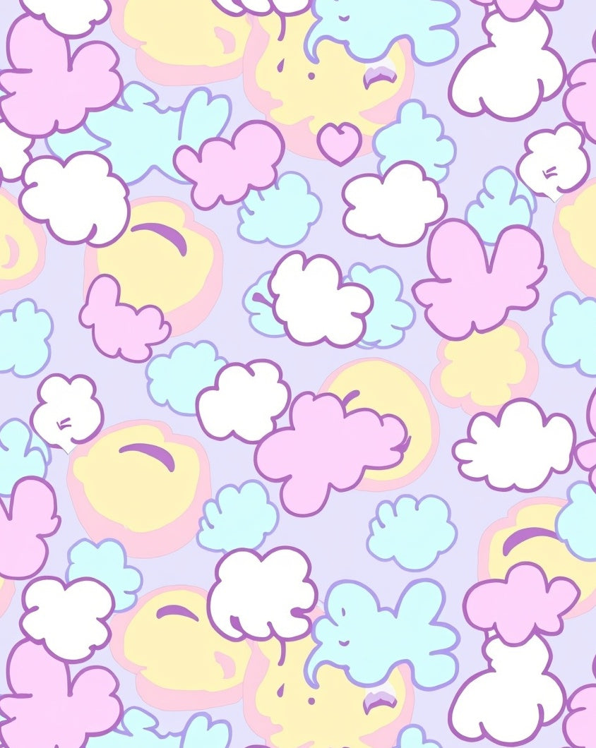 Pastel Clouds and Sunshine Pattern Rug