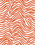 Bold Red Wavy Lines Rug