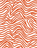 Bold Red Wavy Lines Rug