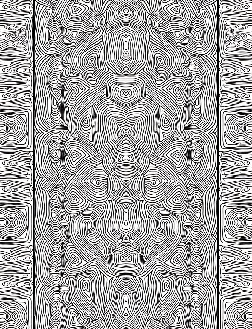 Abstract Line Art Symmetry Design Rug