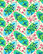 Vibrant Tropical Leaf Flower Pattern Rug