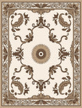 Vintage Floral Scroll Pattern Rug