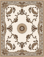 Vintage Floral Scroll Pattern Rug