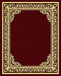 Elegant Gold Scrollwork Border Design Rug