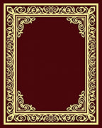 Elegant Gold Scrollwork Border Design Rug