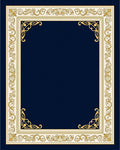 Elegant Gold Rococo Swirl Border Rug