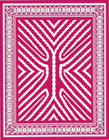 Vibrant Pink White Abstract Stripe Rug
