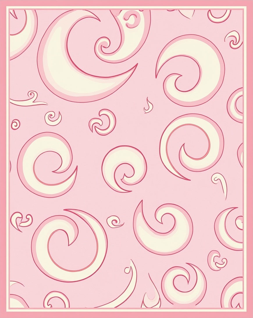 Playful Pink Swirl Pattern Rug