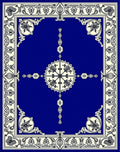 Classic Blue Cream Floral Medallion Rug