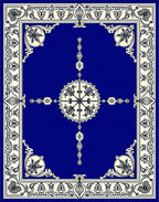 Classic Blue Cream Floral Medallion Rug
