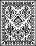 Classic Fleur-De-Lis Black and White Pattern Rug