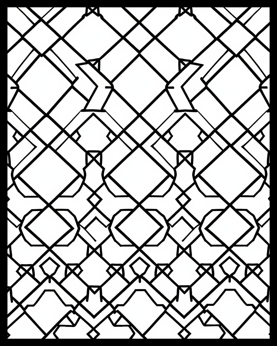Black White Abstract Geometric Design Rug
