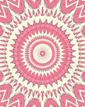 Pink Radial Floral Motif Design Rug