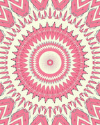 Pink Radial Floral Motif Design Rug