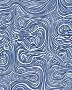Abstract Blue Line Vortex Pattern Rug