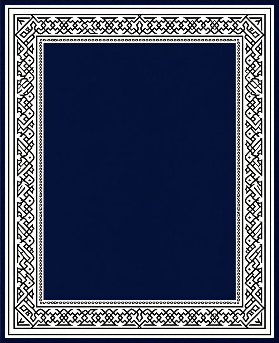 Intricate Geometric Patterned Border Design Rug