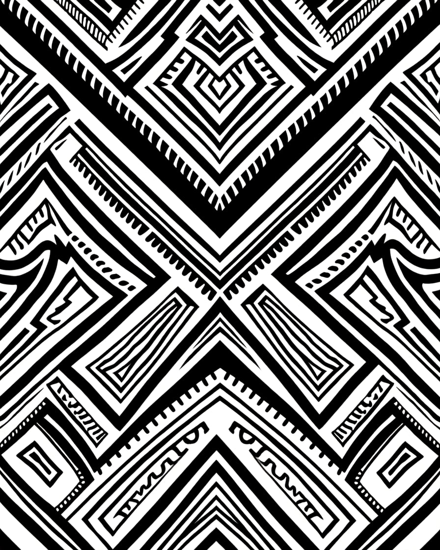 Bold Black Geometric Abstract Rug