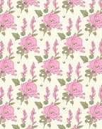 Delicate Pink Floral Vines Rug