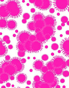 Vibrant Pink Spiky Circles Pattern Rug
