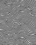 Bold Black White Wavy Pattern Rug