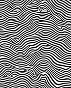 Bold Black White Wavy Pattern Rug