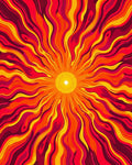 Radiant Sunburst Abstract Waves Rug